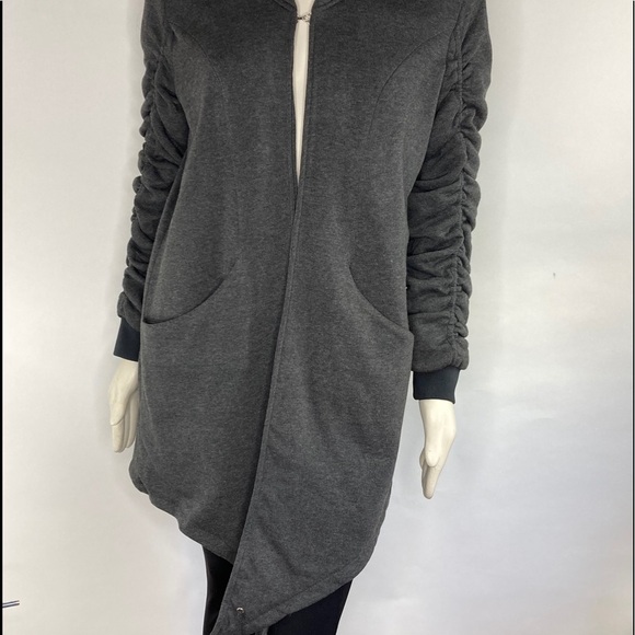 Yoki Lined Asymmetrical Long Jacket - Picture 2 of 10